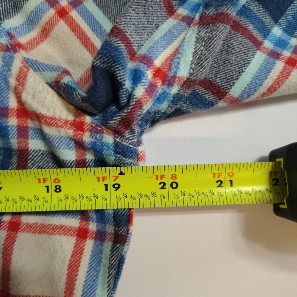 Hollister Mens Plaid Flannel Shirt‎ Long Sleeve Button Up Size S Red Blue White - Picture 9 of 12
